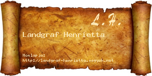 Landgraf Henrietta névjegykártya